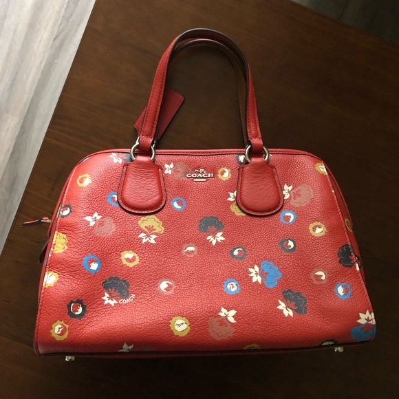 Coach Handbags - Coach Floral Nolita Satchel Carmine